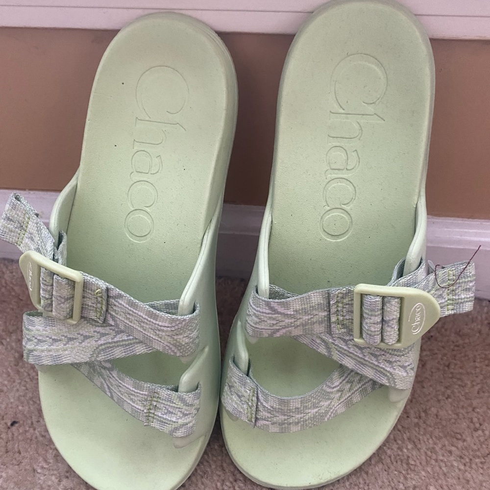 Chaco Mint Green Slide Sandals